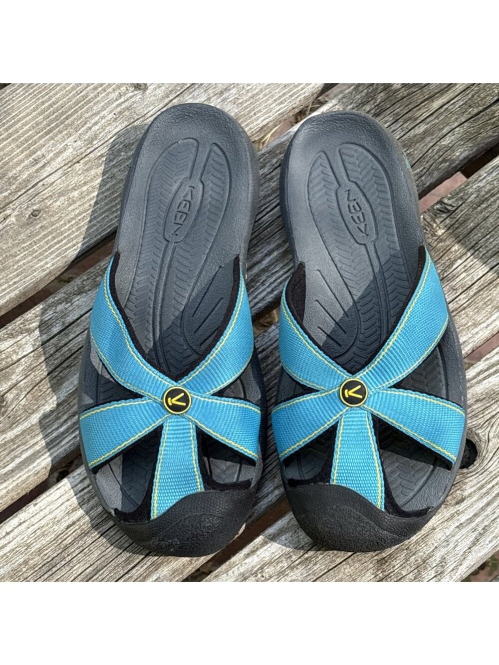 Keen Bali Strap Closed Toe Sport Sandals Womens 7 Bright Aqua Flip Flop